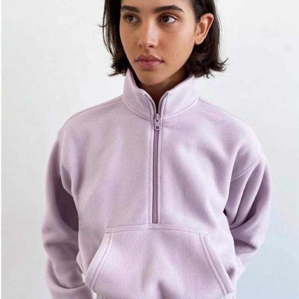 Aritzia TNA Polar 1/4 Zip Frosted Lavender Purple